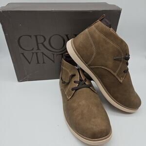 Crown Vintage HANK Taupe Synthetic Round Toe Lace Up Chukka Boots Kids Size 3